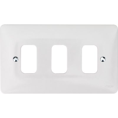 White 2 Gang Grid Plate